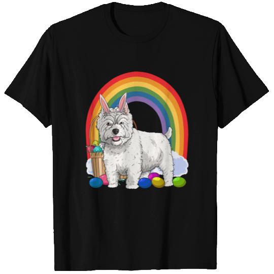 West Highland White Terrier Easter Eggs Bunny Dog T Shirts