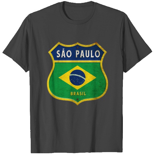 São Paulo Brazil Coat of Arms Flags Design T Shirts