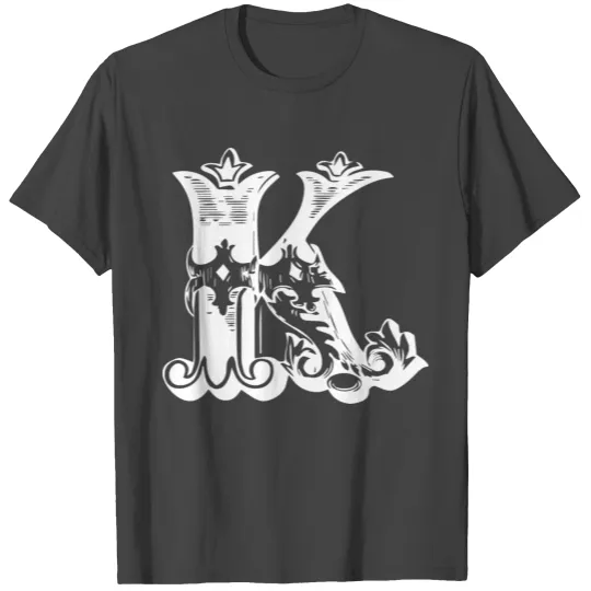 Letter K King Queen Matching Couple Partner Valent T Shirts