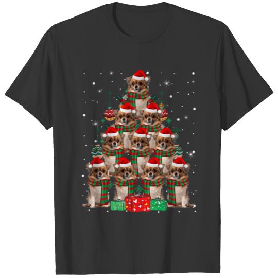Chihuahua Christmas Dog Tree Lights Pajamas Family T Shirts