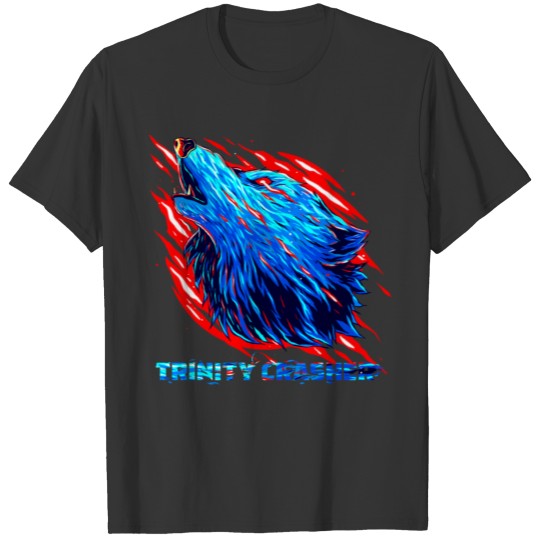 Trinity Crasher Red and blue a Cool full Wolf T Shirts