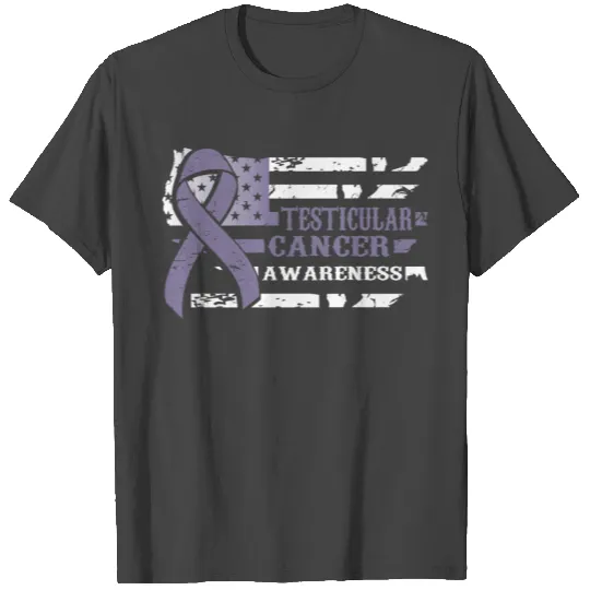 USA Flag TESTICULAR Cancer Awareness T Shirts