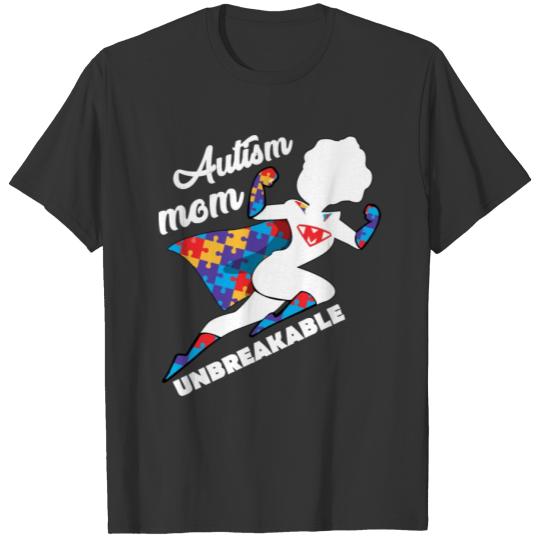 Autism Mom Unbreakable Awareness Puzzle Piece puzz T-shirt