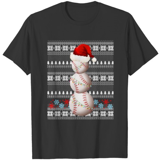 Baseball Baseball Snowman Family Group Ugly Christ T Shirts