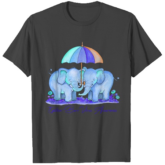 Epstein-Barr Virus Awareness blue ribbon T Shirts