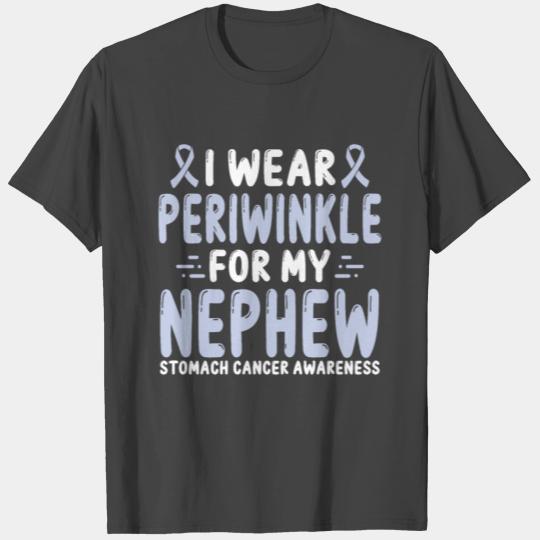 Stomach Cancer Awareness Nephew Periwinkle Ribbon T Shirts