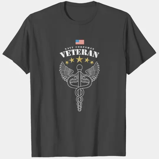 Proud Veteran Navy Corpsman T Shirts Gifts for Men