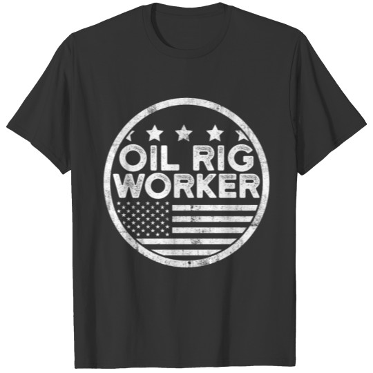 Oil Rig Worker Educates USA American Gas Oilfield T-shirt