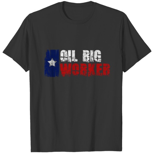 Oil Rig Worker US Flag USA American Gas Oilfield T-shirt