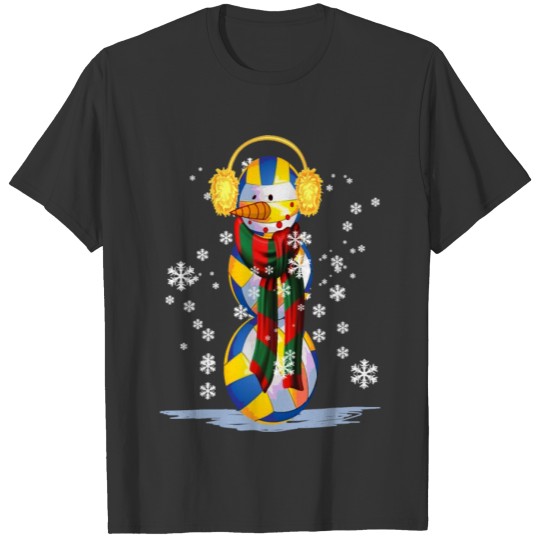 Volleyball Volleyball Ball The Snowman for Holiday T-shirt