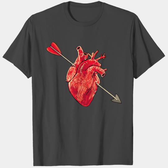 Anatomical Heart Cupid Arrow Cute Metal Valentines T Shirts