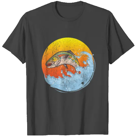 Fishermen Gift Mens Fishing Steelhead Fish Rainbow T Shirts