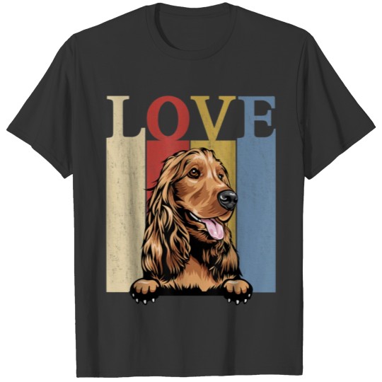 I Love My Cocker Spaniel Vintage Retro Dog Mom Dad T Shirts