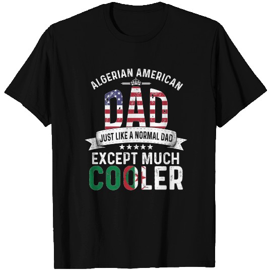 Algerian American Dad Papa Algeria Flag T Shirts
