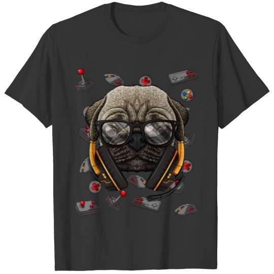 Gamer Pug Gaming Dog Video Game Player Boys Kids T-shirt