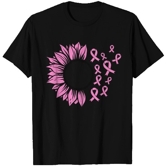 Cancer awareness monogram pink and black T Shirts
