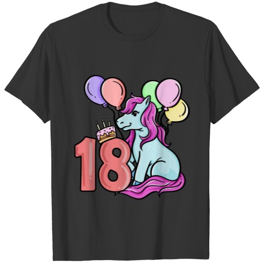 18th Birthday Girl Horse 18 Years Old Gift T Shirts