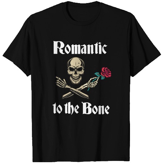 Romantic to the bone | Rose Skeleton T Shirts