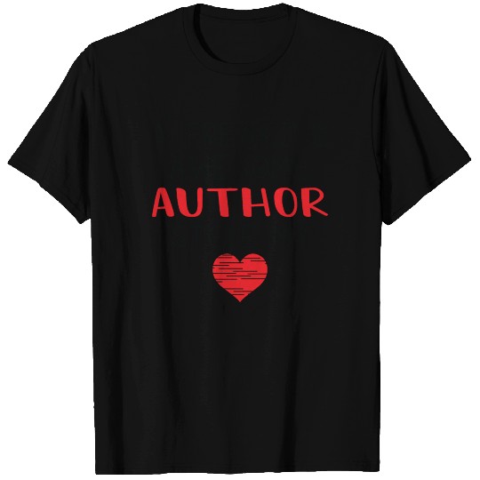 Author Valentines Funny Red Heart T Shirts