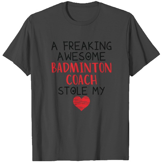 Badminton Coach Valentines Funny Red Heart T Shirts