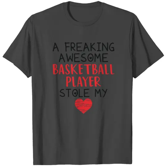 Basketball Player Valentines Funny Red Heart T Shirts