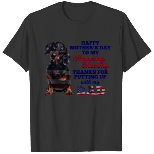 American Flag Dachshund Happy Mothers Day T Shirts