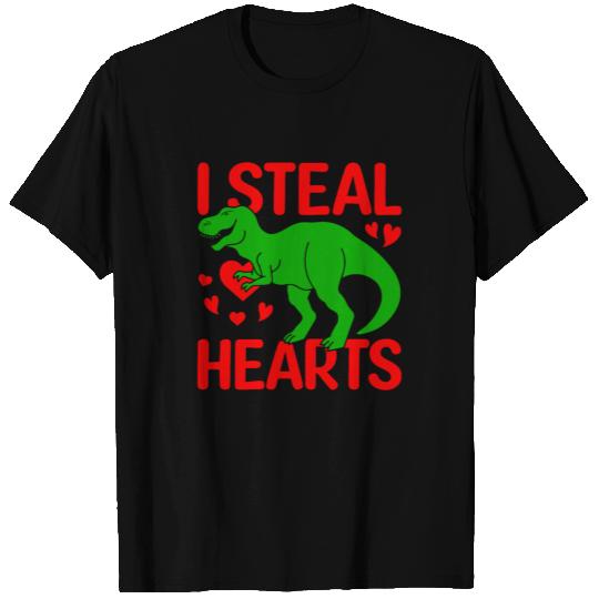 Valentine's Day Dinosaur - I Steal Hearts T Shirts