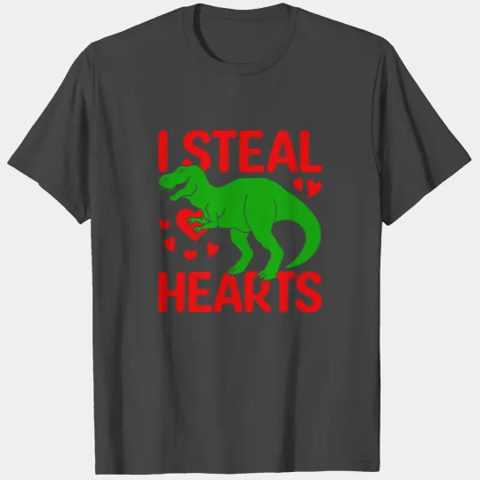 Valentine's Day Dinosaur - I Steal Hearts T Shirts