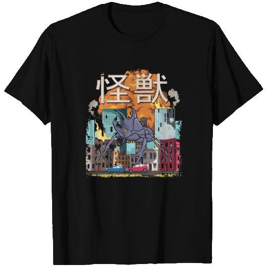 Japanese monster rhinoceros beetle Kaiju design T Shirts