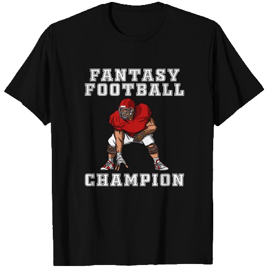 Fantasy Football Champion Red Lineman T Shirts