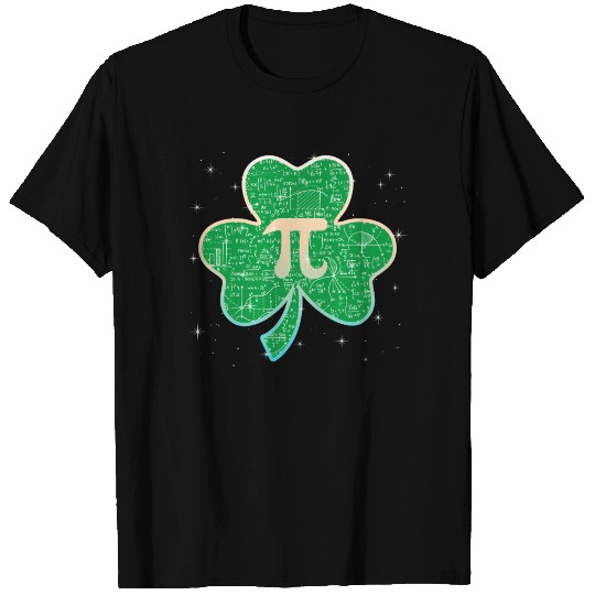 St. Patricks Day T Shirts, Green Shamrock Pi Math