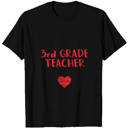 3rd Grade Teacher Valentines Funny Red Heart T Shirts