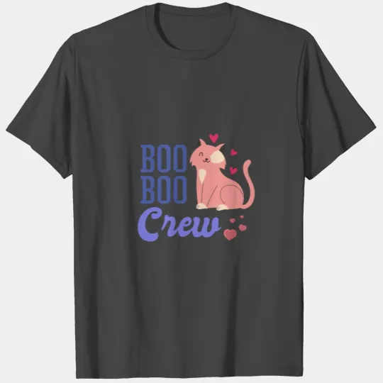 Boo Boo Crew Valentine's Day Cat Heart Nurse T Shirts