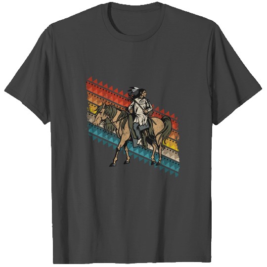 Native American Indian Warrior on Horse T Shirts