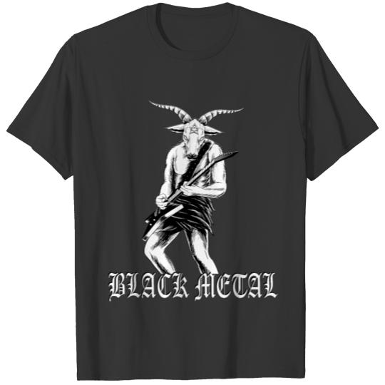 black metal, baphomet plays e-guitar T Shirts