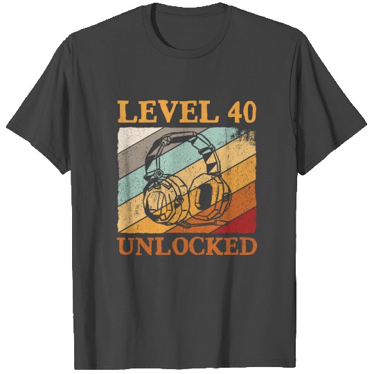 40th Birthday Gaming Video Gamer Level 40 Unlocked T Shirts