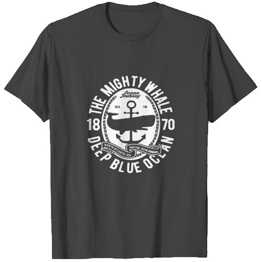 Mighty Whale Adventure Sailing Boating Vintage T Shirts