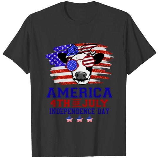 Cow America Patriotic 4th of July T Shirts