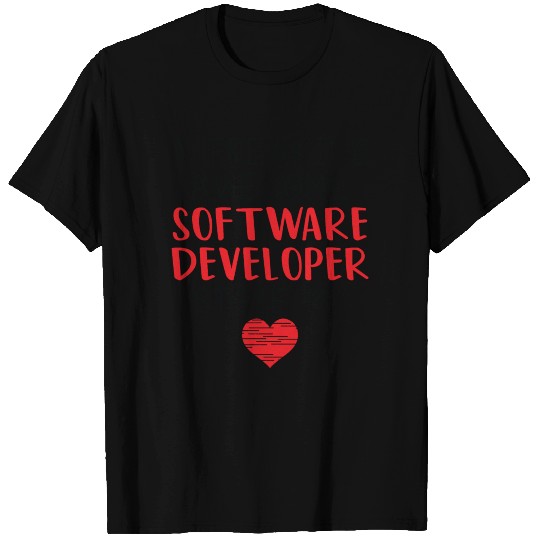 Software Developer Valentines Funny Red Heart T Shirts