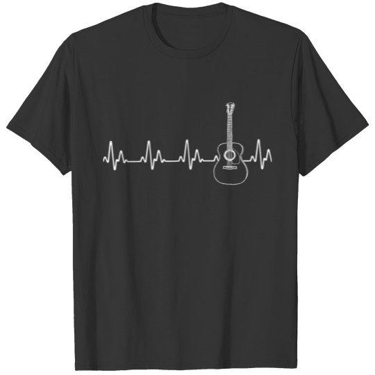 Heartbeat Acoustic Guitar Player Musician Guitaris T-shirt