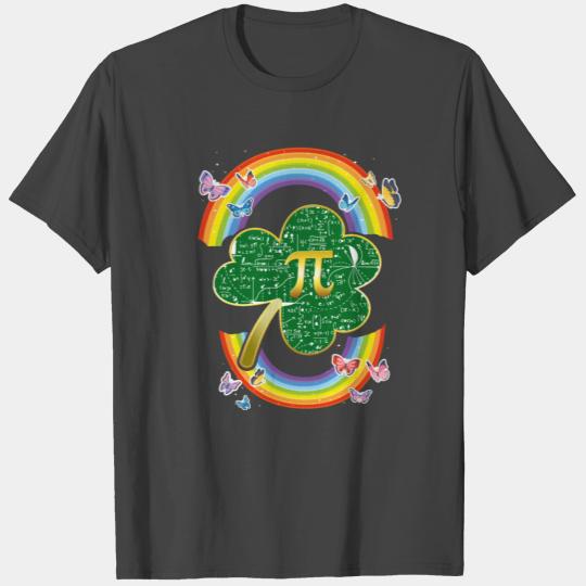 Pi Day T Shirts, Green Shamrock Three Leaf Clover,