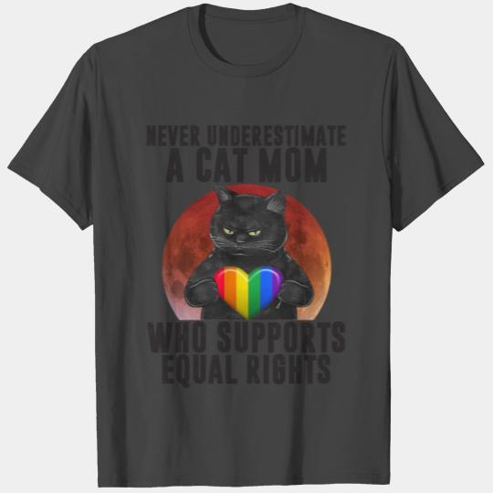 LGBT Cat Mom Support Equal Rights Rainbow T Shirts
