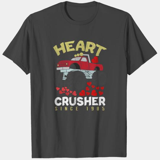 1985 Heart Crush Monster Truck Valentines Day T Shirts