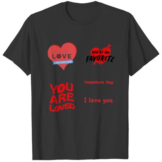 Cute stickers for your love for valentines day T-shirt