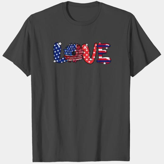 Sunflower American Love Freedom T Shirts