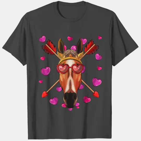 Horse Valentines Day Animal Face Heart Glass Love T Shirts