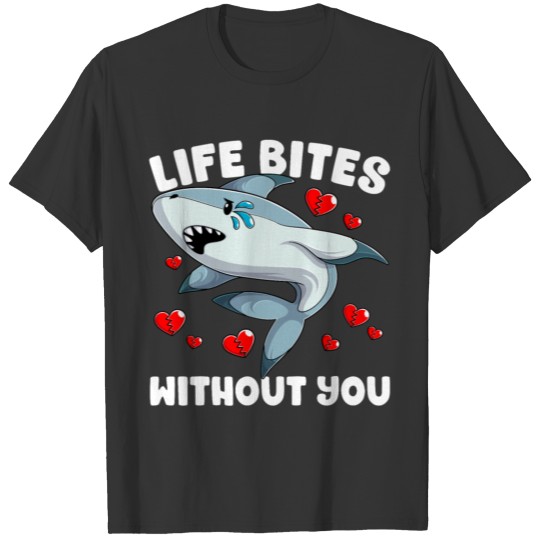 Broken Love Hearts Valentines Day Shark Boys Jawso T-shirt