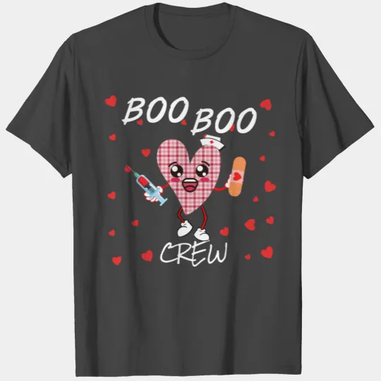 Boo Boo Crew Valentine's Day 2022 Heart Nurse Cute T Shirts