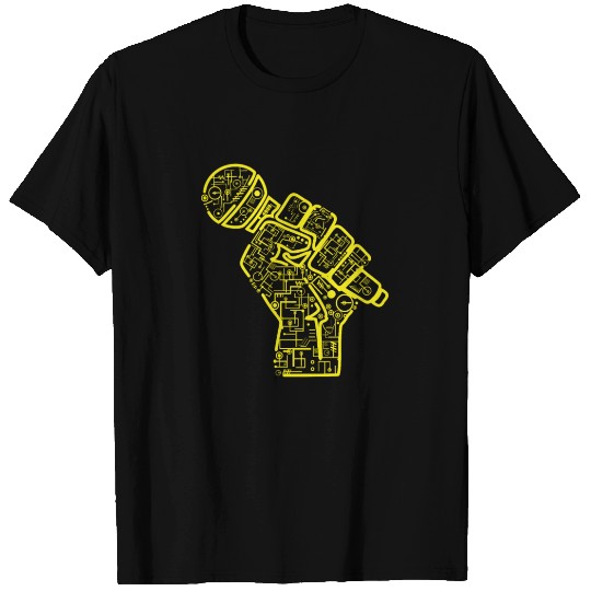 Rock Microphone In Hand T Shirts