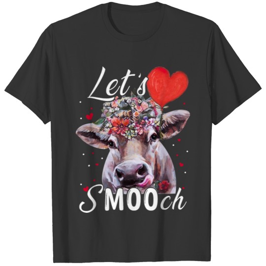 Cow Let's Smooch Shirt, Cow Valentine Shirt, Funny T-shirt